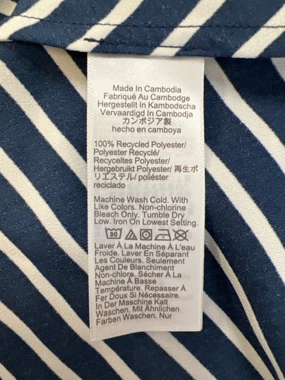 J.Crew Women's Blue/White Shiny Striped Camisole Tank Top - XL image 4