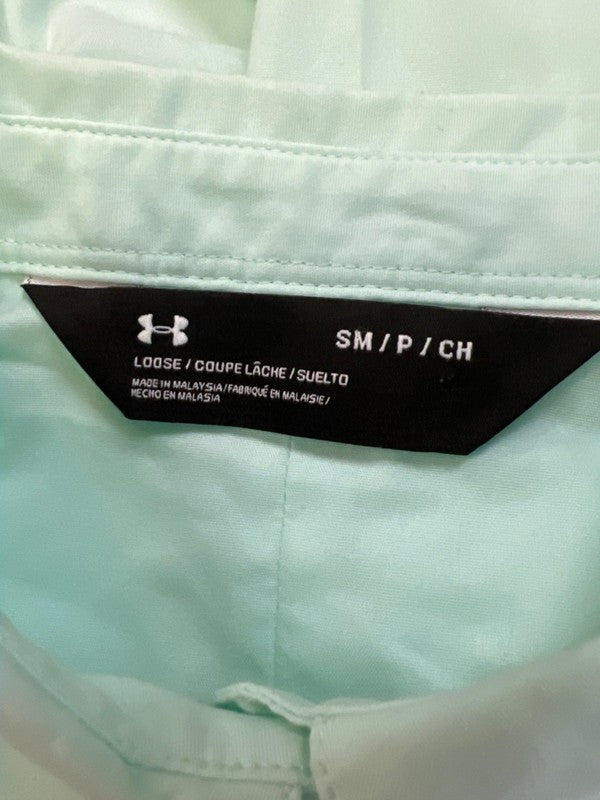 Under Armour Men's Light Blue Loose Long Sleeve Half Button Up Shirt - S image 3