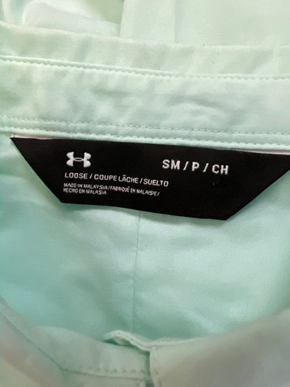 Under Armour Men's Light Blue Loose Long Sleeve Half Button Up Shirt - S image 3