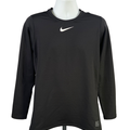 Nike Men's Black Pro Dri-Fit Fitted Warm Logo Long Sleeve Shirt - L