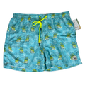 Spicy Tuna Men's Blue Pineapple Graphic Mesh Lined Swim Trunks - XL