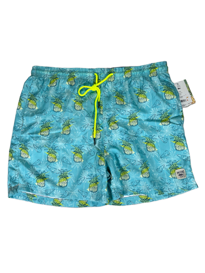 Spicy Tuna Men's Blue Pineapple Graphic Mesh Lined Swim Trunks - XL