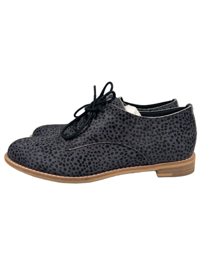 All Black Women's Gray Spotted Sleek Fur Ox Lace Up Oxford Shoes - 37.5/US 7 image 6