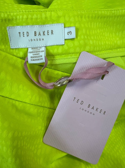 Ted Baker Women's Bright Green Side Slit Column Slip Midi Skirt - 3 image 3