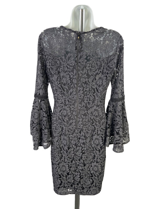 Calvin Klein Women's Blue Lace Lined Elbow Bell Sleeve Midi Dress - 4 image 2
