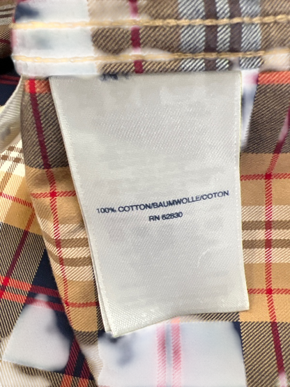 Lands End Men's Blue/Brown Plaid No Iron Twill Button Up Shirt - XXL image 4