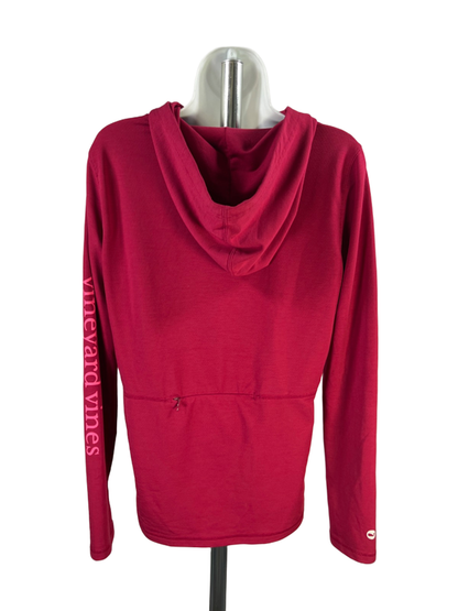 Vineyard Vines Performance Women's Red/Burgundy Long Sleeve Hooded Shirt - M image 2