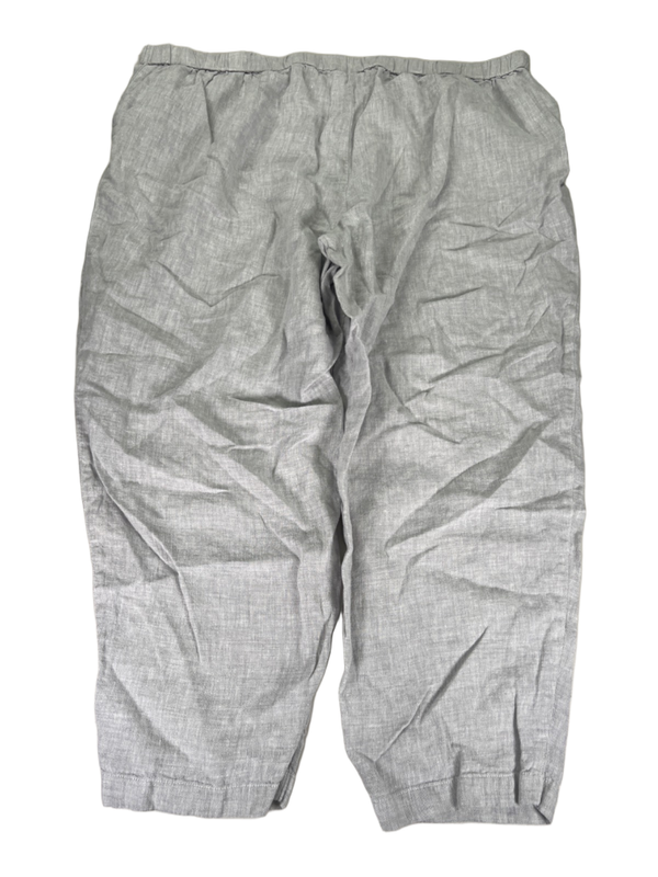 J Jill PureJill Women's Gray Linen Elements Pull On Ankle Pants - 3X Plus image 2