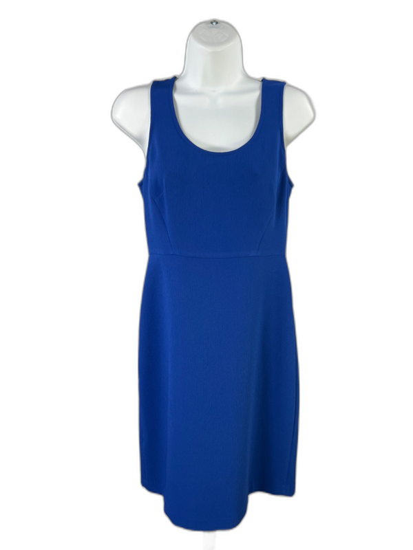 Ann Taylor Women's Blue Textured Sleeveless Mini Dress - O Petite