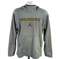 Nike Air Jordan Men's Gray Michigan UVM Pullover Hoodie Sweatshirt - M