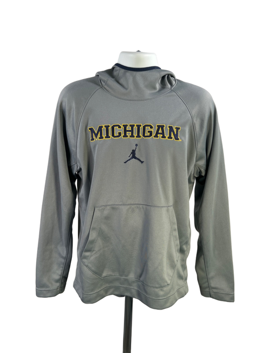 Nike Air Jordan Men's Gray Michigan UVM Pullover Hoodie Sweatshirt - M