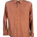 Jos A Bank Men's Orange Plaid Slim Fit Long Sleeve Button Up Shirt - M