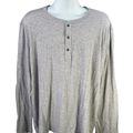 Gap Men's Gray Quarter Button Long Sleeve Shirt - XXXL