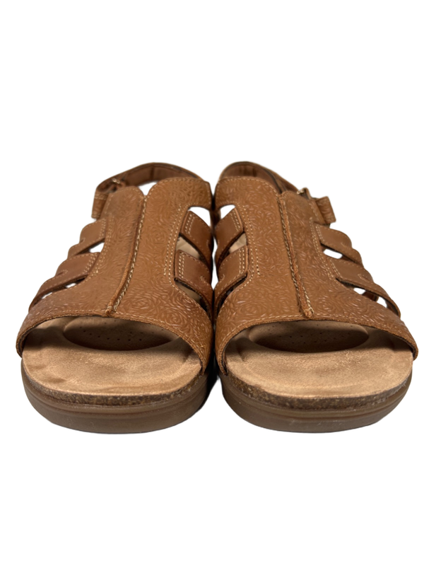 Clarks Collection Women's Brown Leather April Belle Slingback Sandals - 8.5 image 2