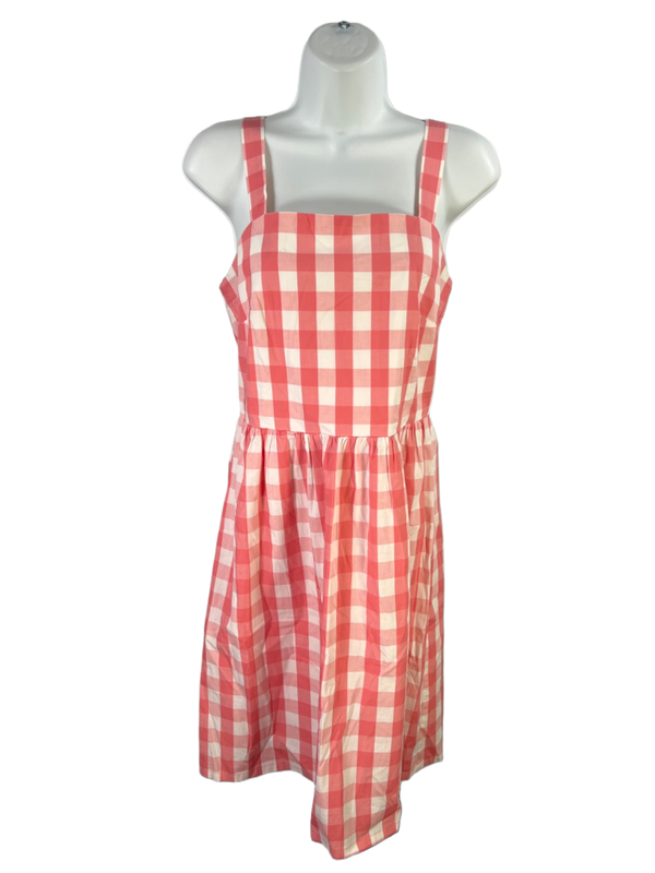 J By J Crew Women's Red Gingham Smocked Back Sleeveless Mini Dress - XS