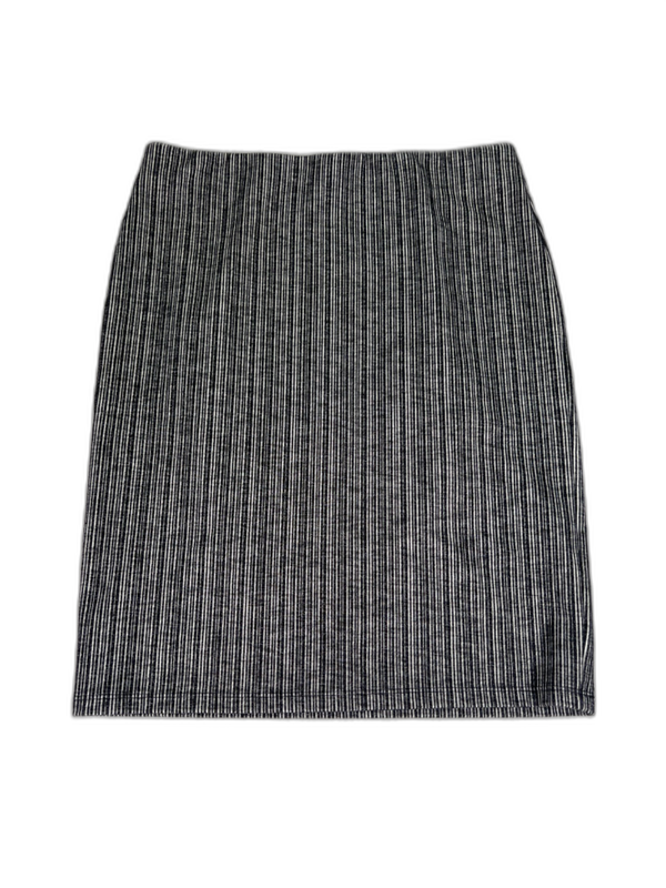 LOFT Women's Black/White Striped Pull On Straight Skirt - M