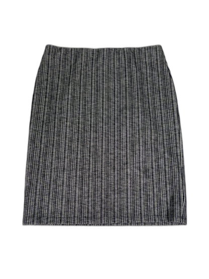 LOFT Women's Black/White Striped Pull On Straight Skirt - M