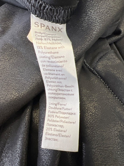Spanx Women's Black Faux Leather Pull On Leggings - L image 4