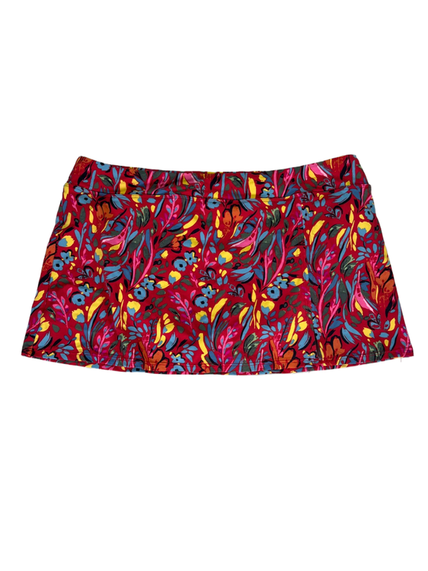 Garnet Hill Women's Multicolor Floral Lined Swim Skirt - 12
