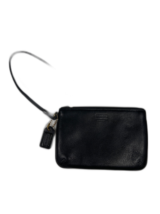 Coach Women's Black Leather Small Wristlet Wallet