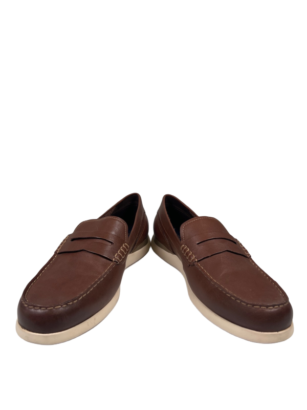 Cole Haan Men's Brown Grand Atlantic Penny Moc Toe Slip On Loafers - 11 image 6