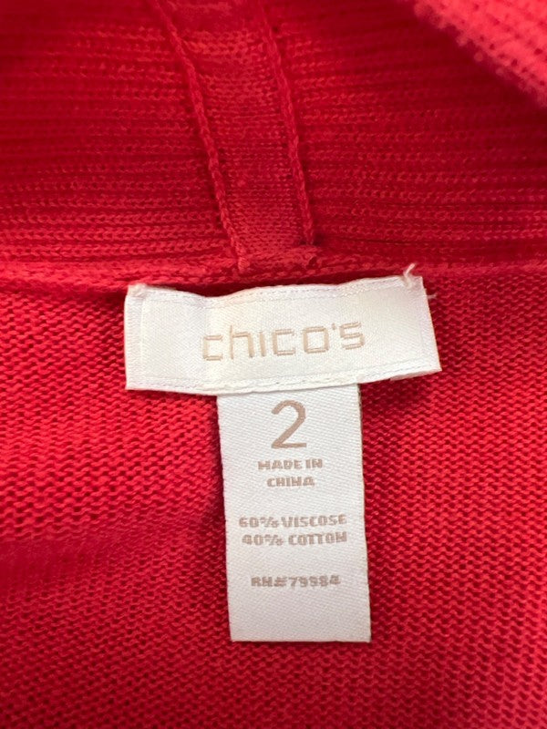 Chico's Women's Red Long Sleeve Open Front Cardigan Sweater - 2/US L image 3