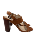 White House Black Market Women's Brown Eden Open-Toe Slingback Sandal Heels - 7