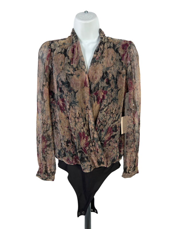 Lauren Conrad Women's Multicolor Metallic Long Sleeve Bodysuit And Skirt Set - S image 3