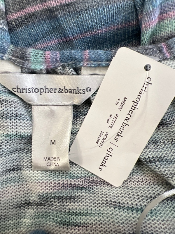 Christopher and Banks Women's Blue Striped 3/4 Sleeve Shirt - M image 3
