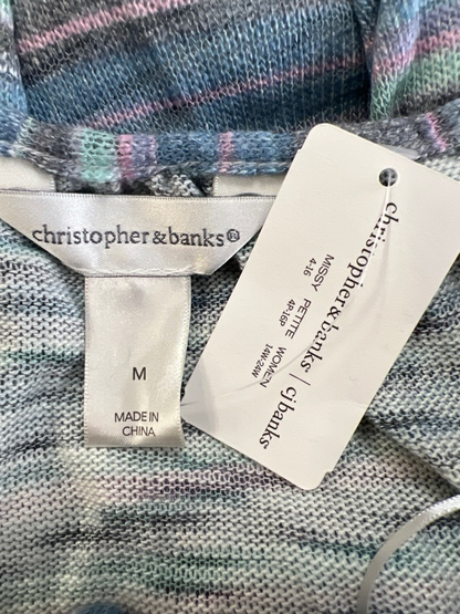 Christopher and Banks Women's Blue Striped 3/4 Sleeve Shirt - M image 3