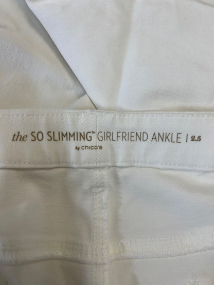 Chico's Women's White So Slimming Girlfriend Ankle Denim Jeans - 2.5/US 14 image 3
