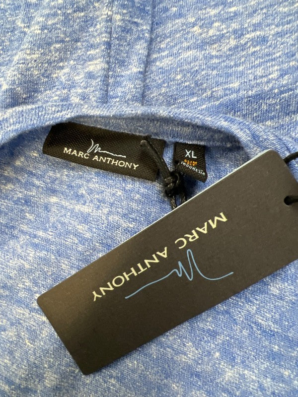 Marc Anthony Men's Blue Slim Fit Linen Blend Short Sleeve T-Shirt - XL image 3