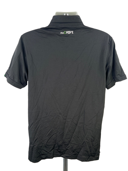 Travis Mathew Men's Black/Green Chive Golf Short Sleeve Polo Shirt - L image 2