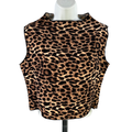GLG Women's Brown Animal Print Sleeveless Stretch Top - L