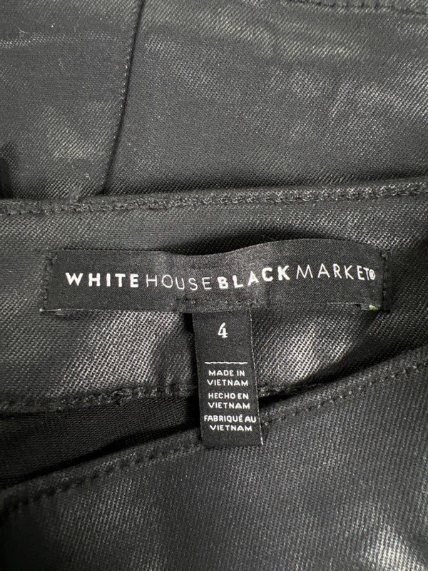White House Black Market Women’s Black Coated Straight Skirt - 4 image 3