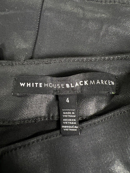 White House Black Market Women’s Black Coated Straight Skirt - 4 image 3