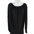 Michael Kors Women's Black Long Sleeve Banded Waisted Blouse - 12