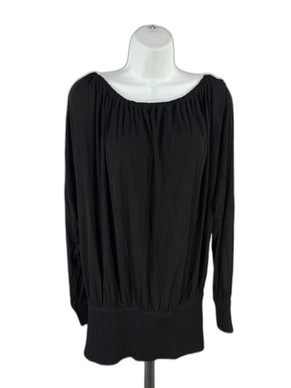 Michael Kors Women's Black Long Sleeve Banded Waisted Blouse - 12