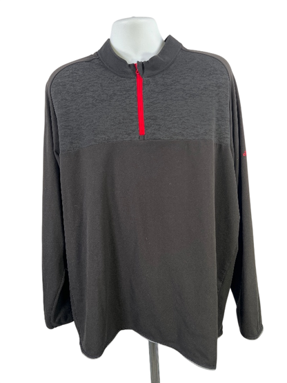 adidas Men's Black Long Sleeve 1/4 Zip Pullover Athletic Shirt - 2XL