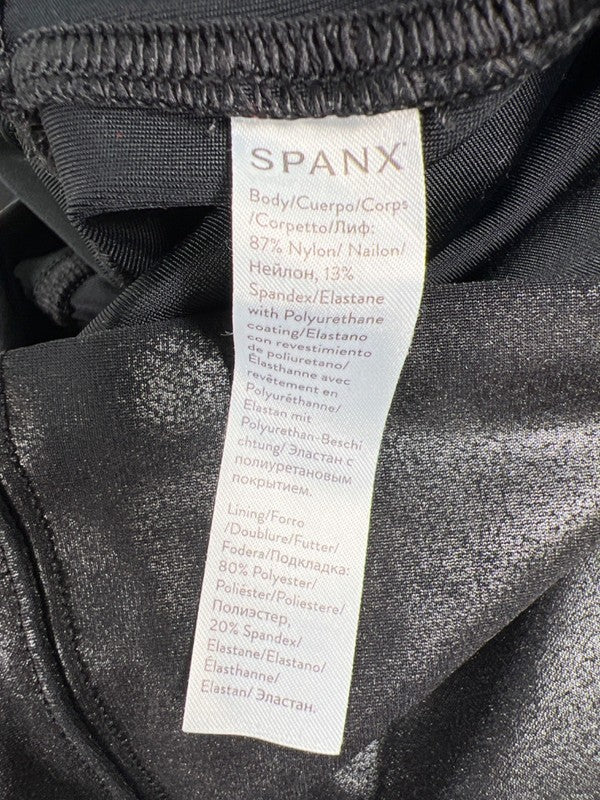 Spanx Women's Black Spanxshape Faux Leather High Rise Leggings - 1X Plus image 4