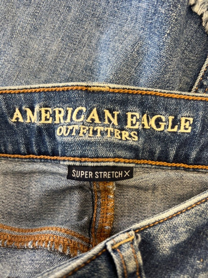 American Eagle Women's Medium Wash Super Stretch Denim Skirt - 8 image 3