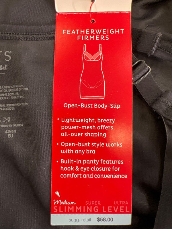 Spanx Assets Women's Black Red Hot Label Lined Open Bust Bodysuit Slip Dress - L image 4