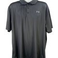 Under Armour Men's Black Solid Short Sleeve HeatGear Polo Shirt - 3XL