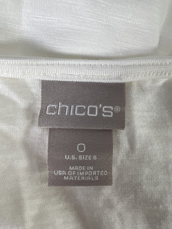Chico’s Women’s White Short Sleeve Asymmetrical T-Shirt - 0/US 6 image 3