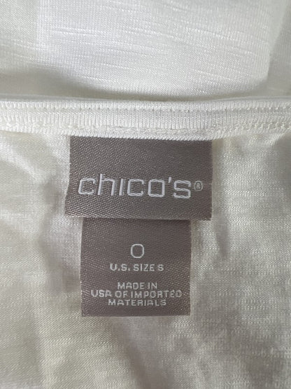 Chico’s Women’s White Short Sleeve Asymmetrical T-Shirt - 0/US 6 image 3