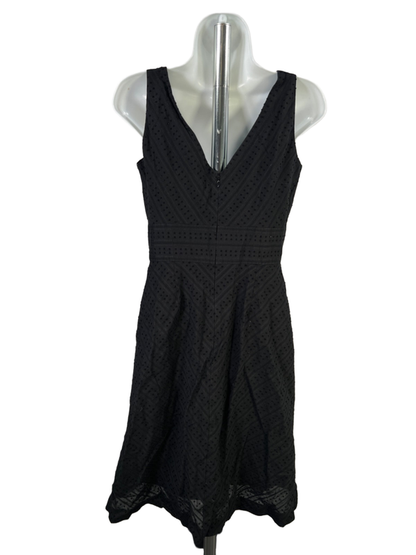 Ann Taylor Women's Black Textured A-Line Sleeveless Midi Dress - 4 image 2