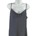 J.Crew Women's Blue/White Shiny Striped Camisole Tank Top - XL