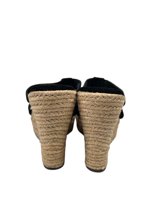 UGG Women's Black Tawnie Suede Espadrille Wedge Platform Sandals - 7 image 4
