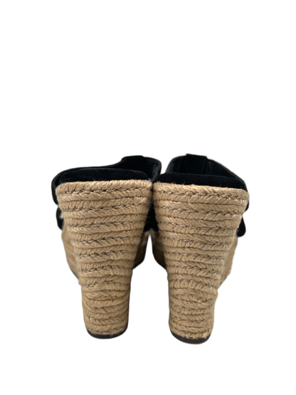 UGG Women's Black Tawnie Suede Espadrille Wedge Platform Sandals - 7 image 4