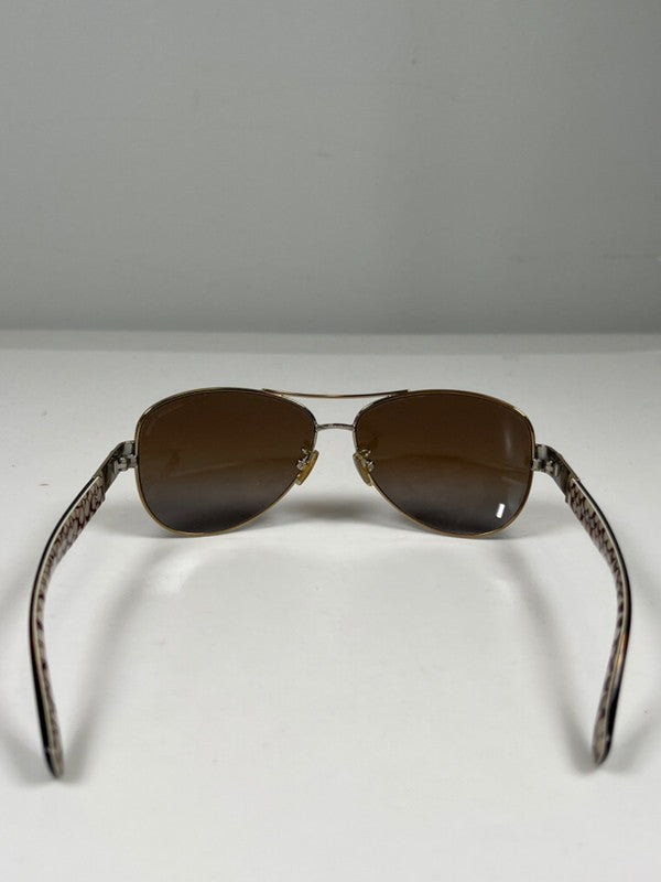Coach Women's Dark Tortoise Sand Christina Aviator Sunglasses W/ Hardshell Case image 5